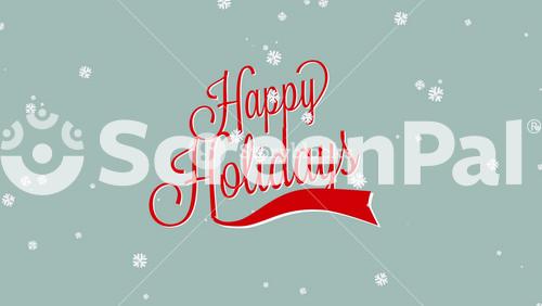 Happy Holidays With Flying Snowflakes In Blue Sky, Motion Holidays And Winter Style Background For New Year And Merry Christmas